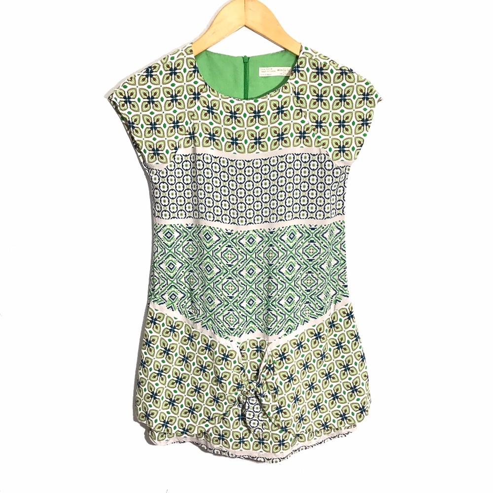 Zara Kids Tunic Dress Size 11 / 12 Green Geometric